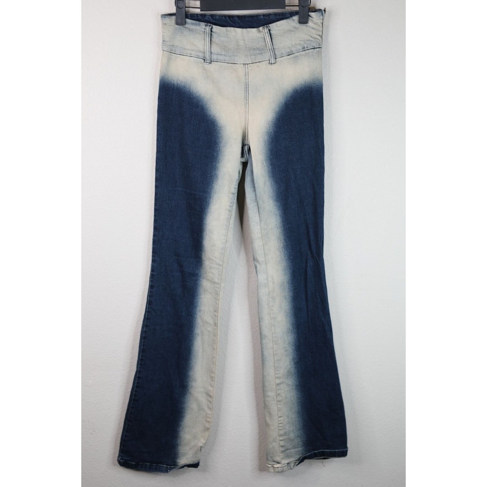 I.AM.GIA Bleach Ombre Flared Denim Pants Size M Blue & White High Waist Retro St
